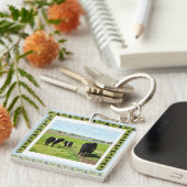 Porte-clés Vaches Galloway encadrées, Clavier (Devant Droit)