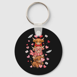 Porte-clés Vaches occidentales mignonnes de la Saint-Valentin