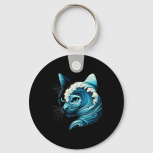 Porte-clés Vague Bleue De Chat Dames Bleu Chats Vague Pour Ka