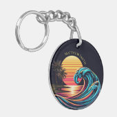 Porte-clés Vague de Surf rétro Sunset (Devant gauche)