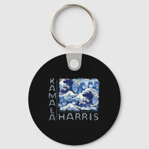 Porte-clés Vague Mignonne De Chats Bleus Pour Kamala Harris D