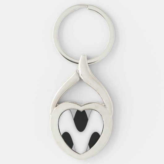 Porte-clés Vague noire et blanche (Devant)