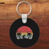 Porte-clés Vague Rétro Surf au Coucher du Soleil (Recto)