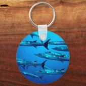 Porte-clés vague tropicale de l'eau d'océan de mer profonde (Recto)