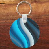 Porte-clés Vagues Bleues Art Abstrait (Recto)