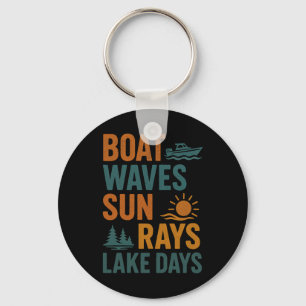 Porte-clés Vagues de bateau rayons de soleil jours de lac Été