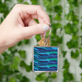 Porte-clés Vagues de différentes couleurs du bleu au vert (main)