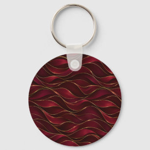 Porte-clés Vagues de marbre rouge burgundy élégantes avec acc