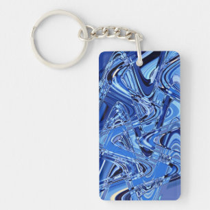 Porte-clés vagues de routes en bleu