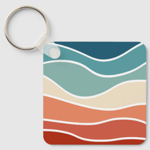 Porte-clés Vagues de style rétro coloré