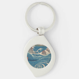 Porte-clés Vagues japonaises Naruto Tourbillon Océan Artwork