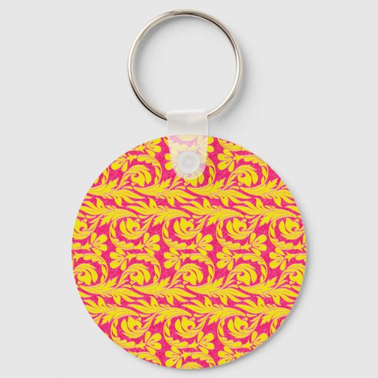 Porte-clés Vagues métalliques rose-jaune (Recto)