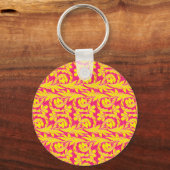 Porte-clés Vagues métalliques rose-jaune (Recto)
