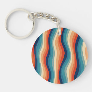 Porte-clés Vagues Rétro Colorées Vintage