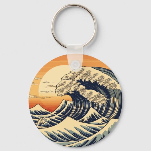 Porte-clés Vagues rétro du Grand Océan (Recto)