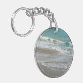 Porte-clés Vagues sur la plage bleu turquoise Océan (Devant gauche)
