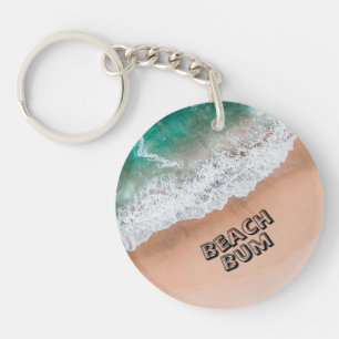 Porte-clés Vagues sur la plage de sable Propre texte Beach Bu