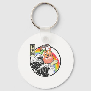 Porte-clés Vagueur de soda à la pêche Kanagawa Japon Anime Va