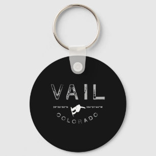 Porte-clés Vail Colorado Graphisme Vintage Snowboard T