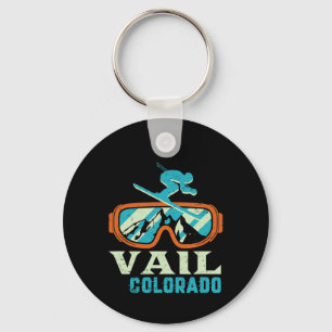 Porte-clés Vail Colorado Mountain Ski Rétro Vintage Et Sn