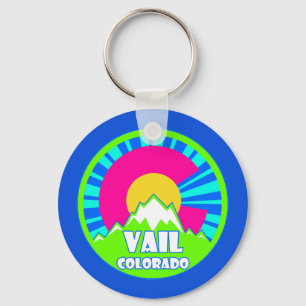 Porte-clés Vail Colorado neon montagnes porte - clé