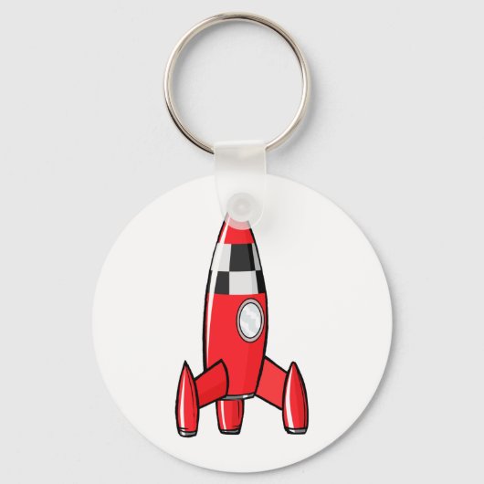 Porte-clés Vaisseau spatial jouet rouge fusée rétro Sci-Fi es (Recto)