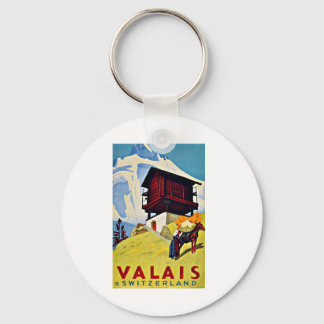 Porte-clés Valais Suisse Vintage voyage