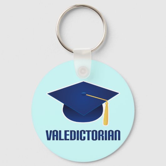 Porte-clés Valedictorian Blue Grad Casquette Graduation Cadea (Recto)