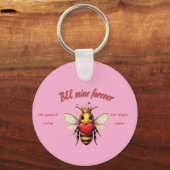Porte-clés Valentin drôle de jeu de mots abeille (Recto)
