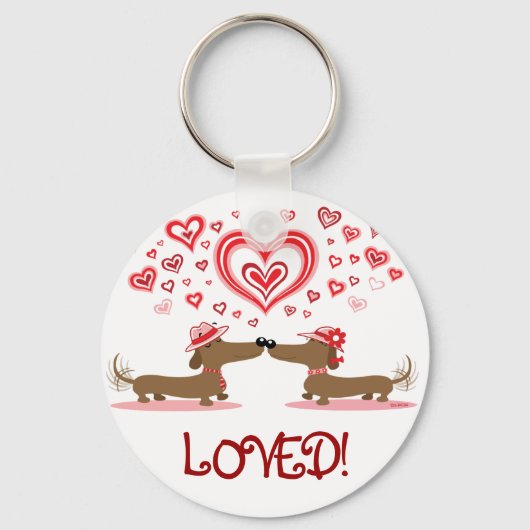 Porte-clés Valentine Dachshunds (Recto)