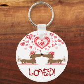 Porte-clés Valentine Dachshunds (Recto)