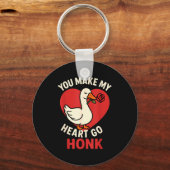 Porte-clés Valentine Goose Love Valentine's - You Make My Hea (Recto)