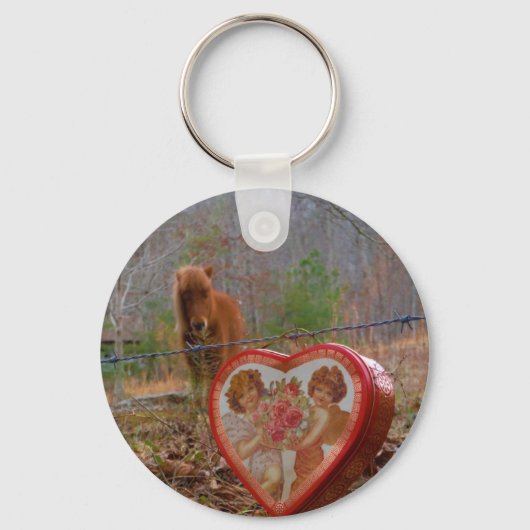 Porte-clés Valentine Heart Miniature Brown Horse (Recto)