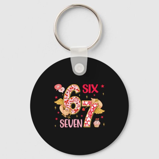 Porte-clés Valentine Nge 67 Funny Saying Six Seven Valentine' (Recto)