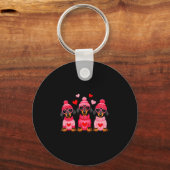 Porte-clés Valentine’s Day Dog Cute Dachshund Dogs For Dog Mo (Recto)