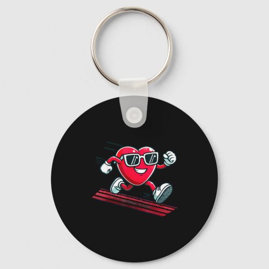 Porte-clés Valentine’s Day Love Heart Runner Track Running  (Recto)