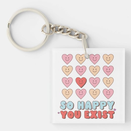Porte-clés Valentine So Happy You Exist (Devant)