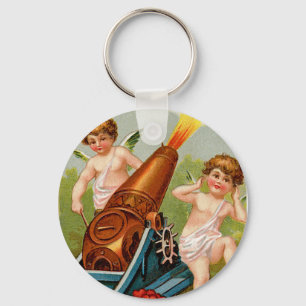 Porte-clés Valentine vintage avec Heart Cannon