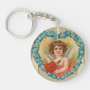 Porte-clés Valentine vintage, Stecher Litho Company, vers 191
