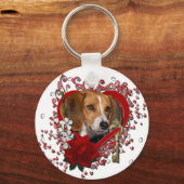 Porte-clés Valentines - Clé de mon coeur - Beagle (Recto)