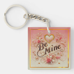 Porte-clés Valentine's Day Be Mine Design with Heart, Citatio