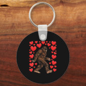 Porte-clés Valentines Day Bigfoot Red Hearts Funny Sasquatch  (Recto)
