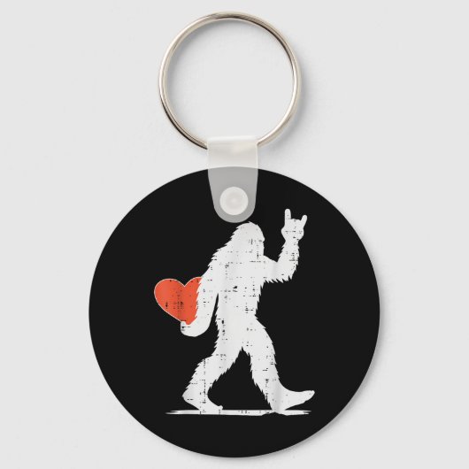 Porte-clés Valentines Day Bigfoot Rock Heart Sasquatch Femmes (Recto)