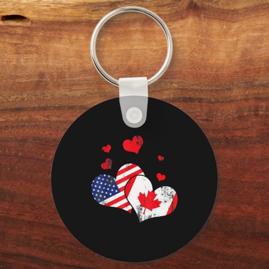 Porte-clés Valentine's Day Gift Maple Leaf Canada  (Recto)