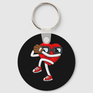Porte-clés Valentines Day Heart Baseball Pitcher Fun Boys Gir