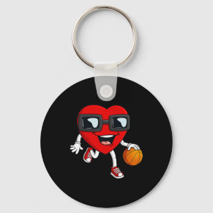 Porte-clés Valentines Day Heart Dribbling Basketball Boys Gir