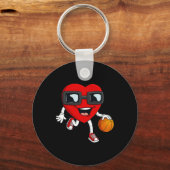 Porte-clés Valentines Day Heart Dribbling Basketball Boys Gir (Recto)