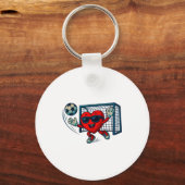 Porte-clés Valentines Day Soccer Goalkeeper Funny Heart Boys  (Recto)