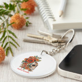 Porte-clés Valentine's Day Sugar Skulls Design (Devant droit)