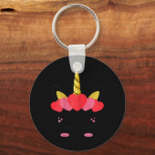 Porte-clés Valentines Day Unicorn Visage Coeurs mignonnes Fil (Verso)